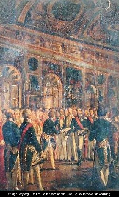 The Senate Presenting Louis Napoleon Bonaparte 1808-73 with the Result of the Plebiscite Proclaiming him Emperor - Charles-Philippe Lariviere