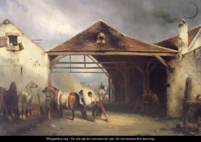 A Farrier shoeing a Horse - Francois-Emile de Lansac