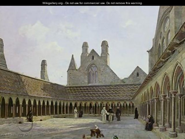 The Cloister of Mont Saint Michel - Emmanuel Lansyer