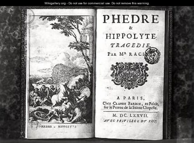 Titlepage of Phedre by Jean Racine 1639-99 - Sebastien I Le Clerc