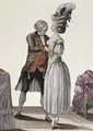 A tailor trying out a fashionable corset on a lady - (after) Le Clere