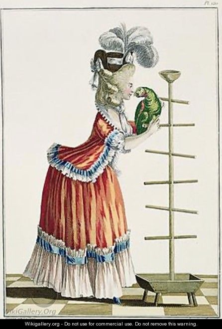 Elegant Woman in a Caraco a la Polonaise and a hat a la Devonshire - (after) Le Clerc, Pierre Thomas