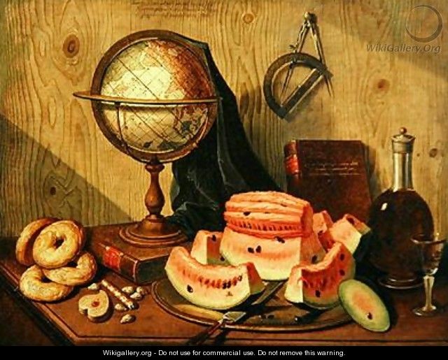 Still Life with Globe and Watermelon - Sebastiano Lazzari