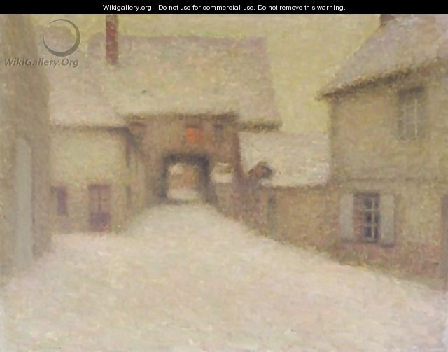 Snow the Old Village Gerberoy - Henri Eugene Augustin Le Sidaner