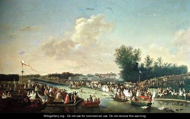 Deer Hunt in the Park at Chantilly for Paul I 1754-1801 and Maria Feodorovna 1759-1828 - Jean-Baptiste Le Paon