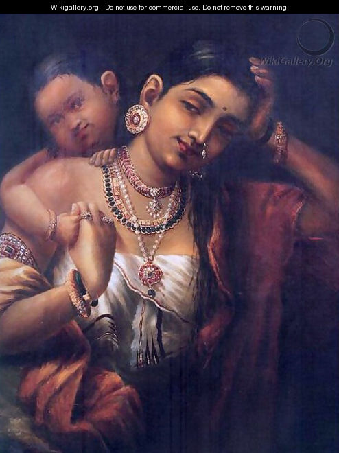 Yasodha and Krishna - Raja Ravi Varma
