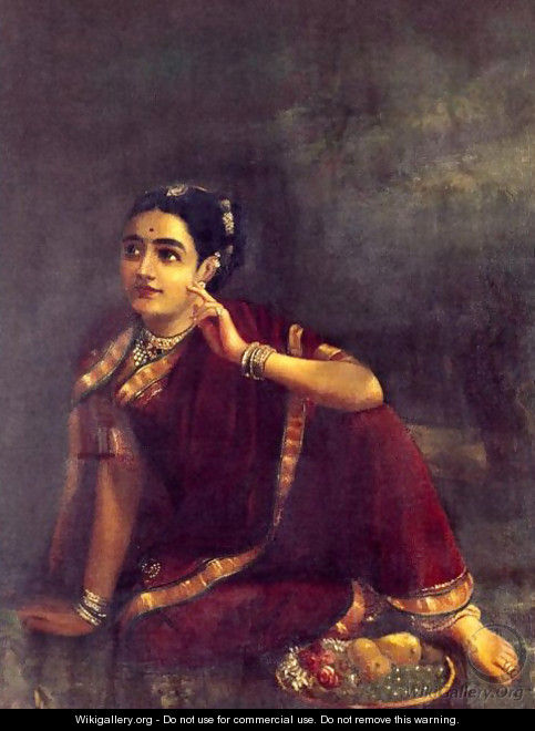 Radha Waiting for Krishna - Raja Ravi Varma