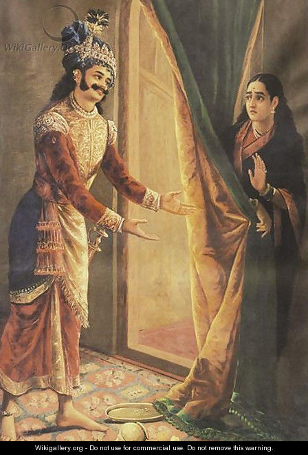 Keechaka and Sairandhri - Raja Ravi Varma