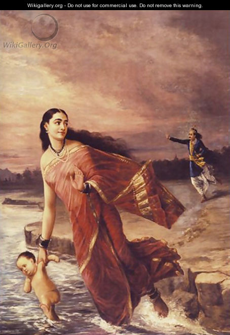 Shantanu and Ganga - Raja Ravi Varma