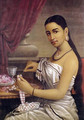 Lady with Flower Garland - Raja Ravi Varma