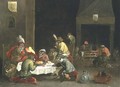 Monkeys in a Guard Room Interior - Ferdinand van Kessel