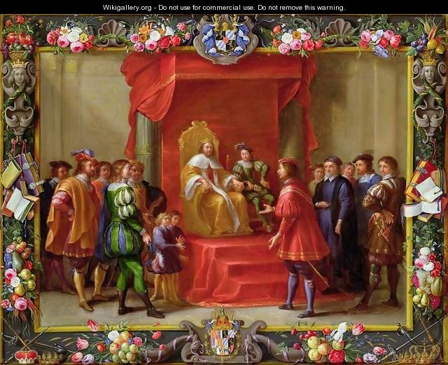 Peter IV King of Aragon being visited by Guillaume Raymond Moncada - (attr. to) Kessel, Jan van