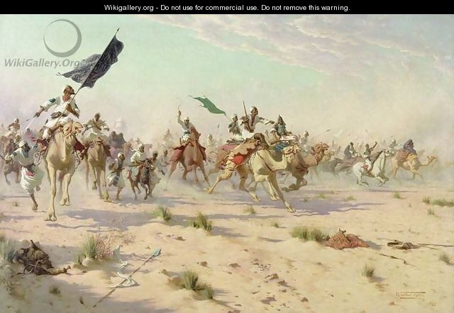 The Flight of the Khalifa after his Defeat at the Battle of Omdurman - Robert George Talbot Kelly