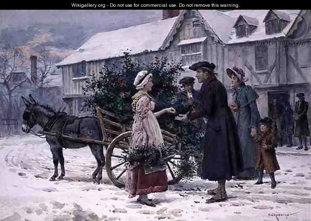 The Holly Cart - George Goodwin Kilburne