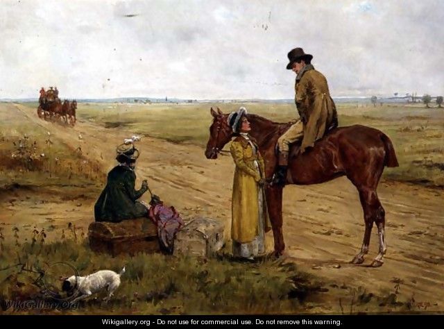 Waiting for the Stage Coach - George Goodwin Kilburne