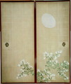 Moon with Hagi one of a pair of sliding doors - Suzuki Kiitsu