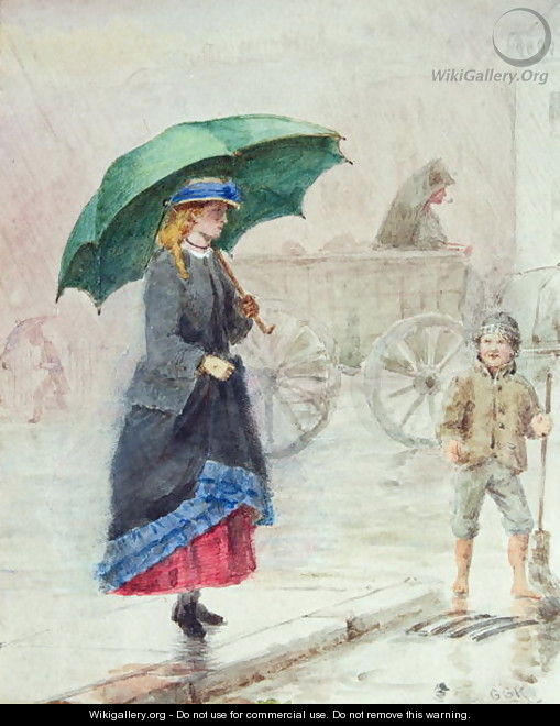 The Green Umbrella - George Goodwin Kilburne
