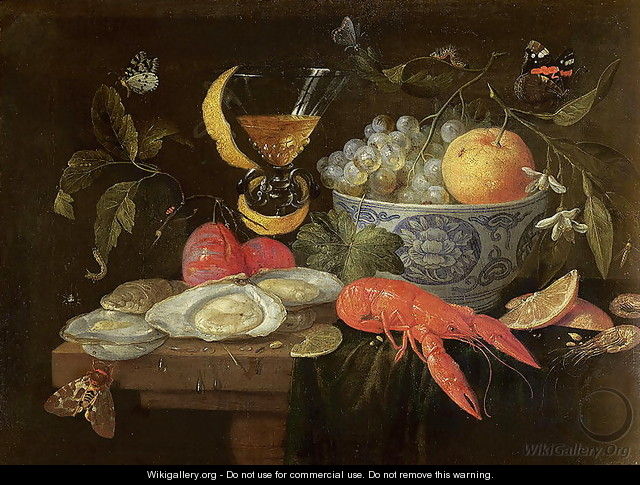 Still Life with Fruit and Shell Fish - Jan van Kessel