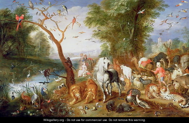 The Animals entering Noahs Ark - Jan van, the Younger Kessel