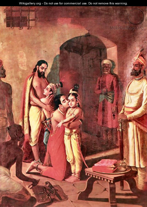 Sri Krishna Liberating His Parents - Raja Ravi Varma
