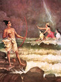 Sri Rama Vanquishing The Sea - Raja Ravi Varma