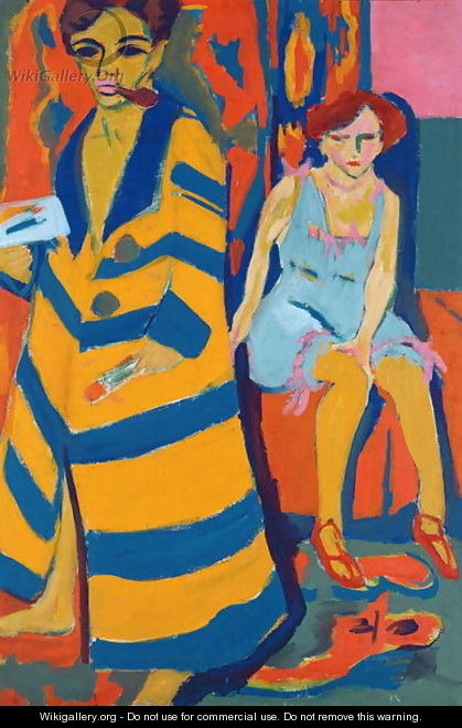 Self Portrait with a Model - Ernst Ludwig Kirchner
