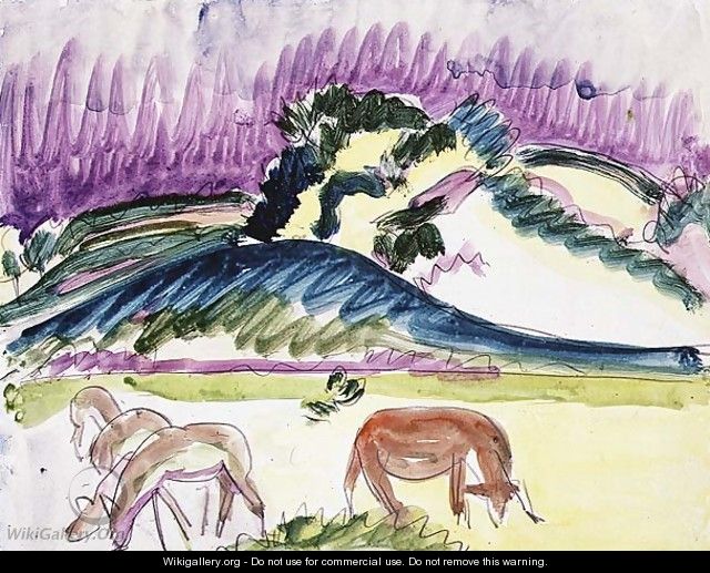 Cows and Hills - Ernst Ludwig Kirchner