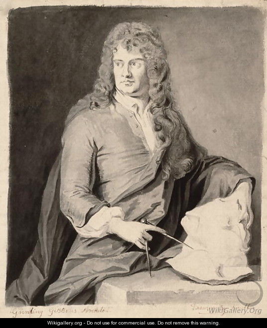 Portrait of Grinling Gibbons 1648-1721 - Sir Godfrey Kneller