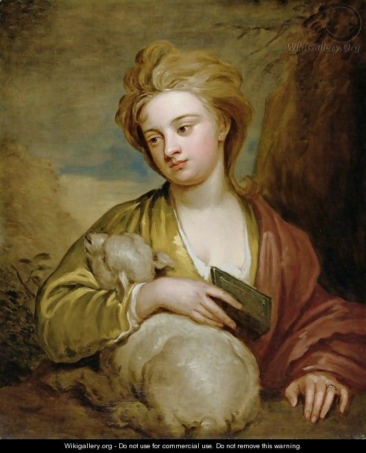 Portrait of a Woman as St Agnes traditionally identified as Catherine Voss - Sir Godfrey Kneller