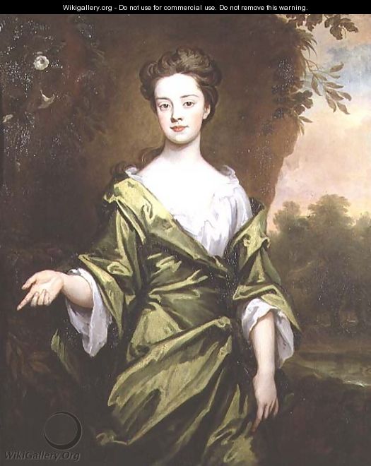 Portrait of a Girl in Green probably a marriage portrait - Sir Godfrey Kneller