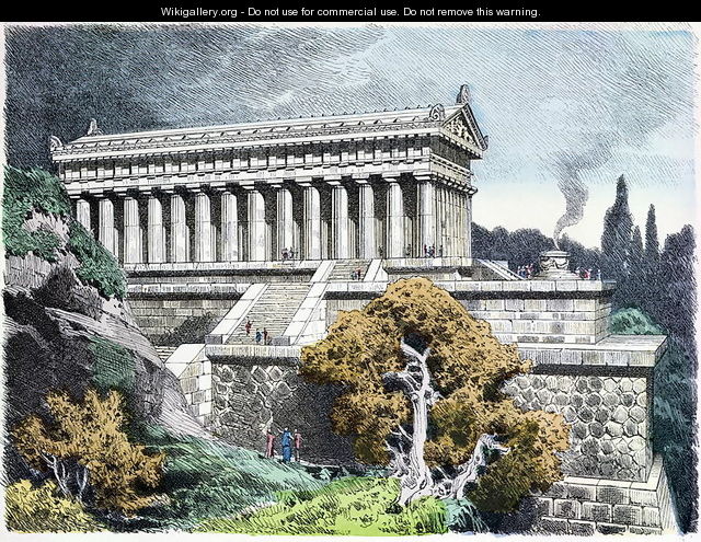 Temple of Diana at Ephesus from a series of the Seven Wonders of the Ancient World - Ferdinand Knab