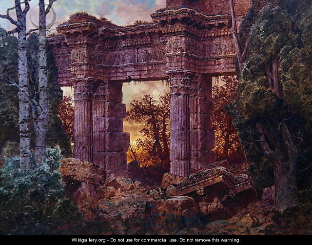 Roman Ruin at Twilight - Ferdinand Knab