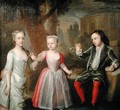 The Second Earl of Egmont and his Sisters in a Landscape - George Knapton