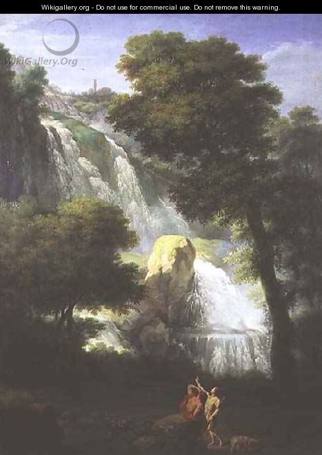 A View of the Falls of Terni with Classical Figures in the Foreground - George Knapton