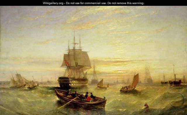 Entering Portsmouth Harbour - William Adolphus Knell
