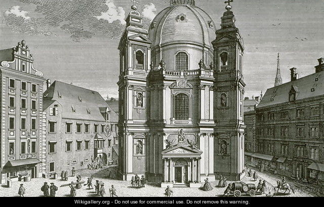 View of the Peterskirche Vienna - (after) Kleiner, Salomon