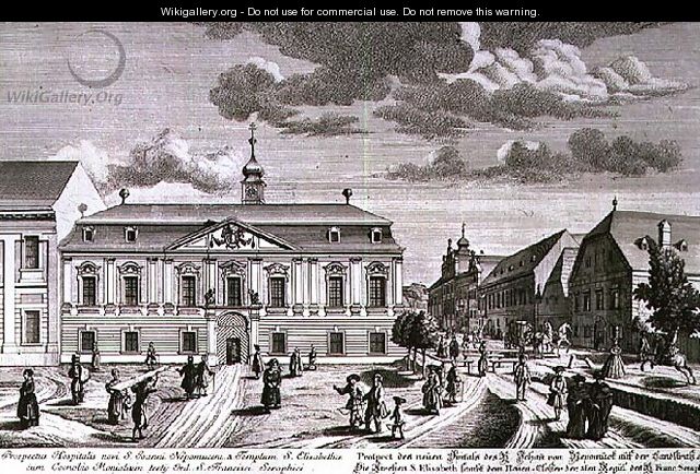 View of the new hospital of St John Nepomuk Vienna - (after) Kleiner, Salomon