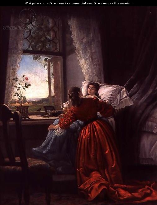 Beside a Sick Woman - Baron Mikhail Petrovich Klodt von Jurgensburg