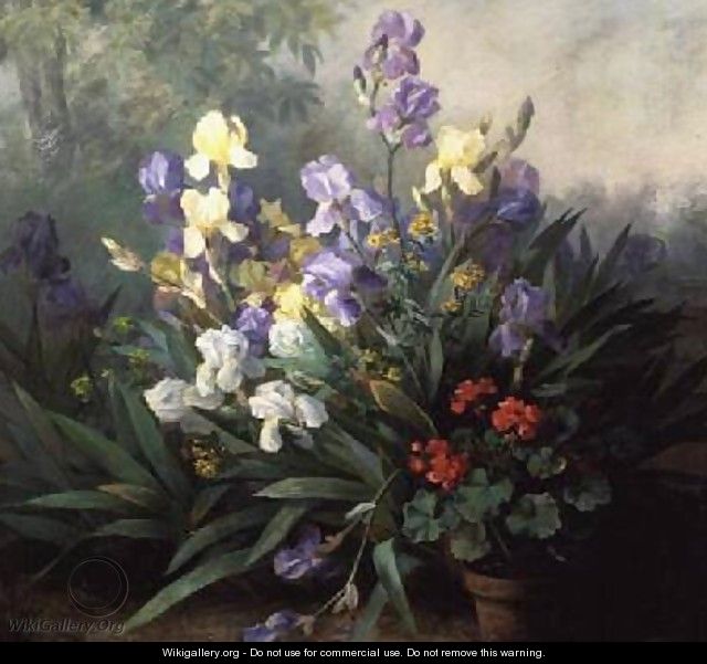 Floral Landscape with Irises - Barbara Koch