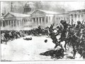 First Blood in the Revolution Repulsing the Strikers with Sword Whip and Gunshot opposite the Admiralty Building St Petersburg - H.W. Kockkock