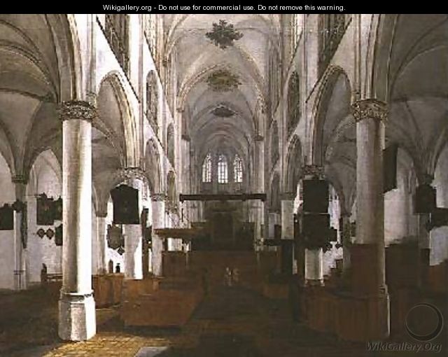 An Interior of the Church of St Gertrud in Bergen Op Zoom - Leendert or Leonard Knijff