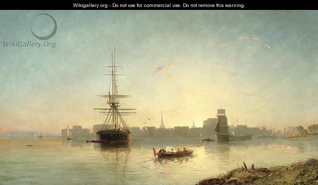 View of the Thames Estuary with Shipping - (attr. to) Knell, William Adolphus