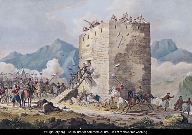 The Resistance of Forty Greek Rebels in a Tower in Thebe - Georg Melchior Kraus