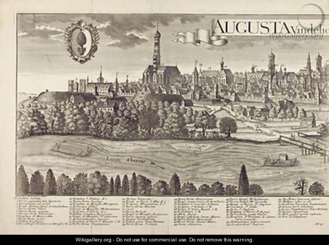 Panoramic view of Augsburg 2 - Johann Thomas Kraus