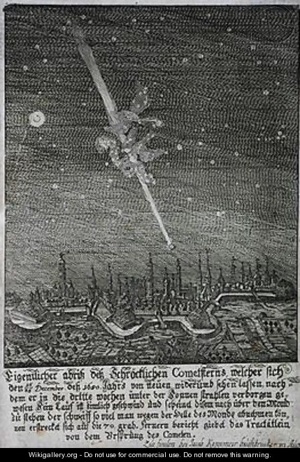 Comet seen over Augsburg in 1680 - J. Koppmeir