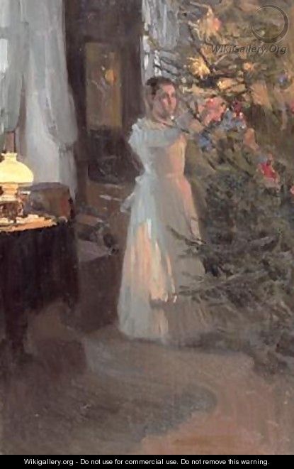 The Christmas Tree - Alexei Mikhailovich Korin