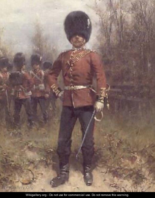 Portrait of an Officer of the Grenadier Guards - Hermanus Koekkoek