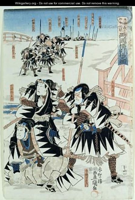 Scene from Act XI of Chiushingura or The Loyal League A Japanese Romance - Utagawa Kunisada