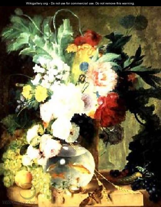 Still Life with Flowers and Fishbowl - C. Kuipers