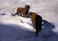 Siberian Tigers in the Snow - Wilhelm Kuhnert